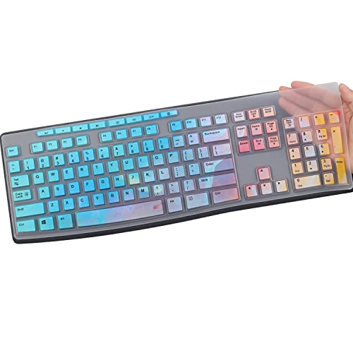 Keyboard Cover for Logitech MK295 MK275 MK270 Wireless Keyboard Cover, Logitech K200 K260 K270 MK200 MK260 K270 K275 K295 Keyboard Skin Protector-Colorful - color: Colorful
