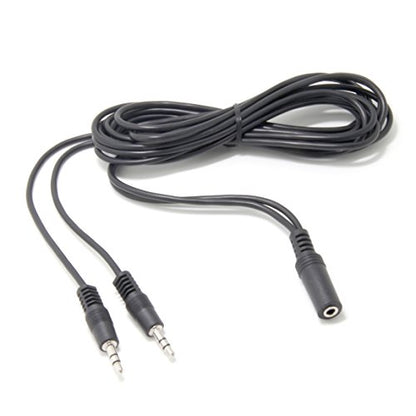3.5mm Audio Splitter Cable, Dual Device AUX Adapter for PC Headphones | Aluminum Connector, Stereo Audio Sharing, PC Laptop Gaming Speaker Headphone Compatible, Plug & Play Design - size: 6ft