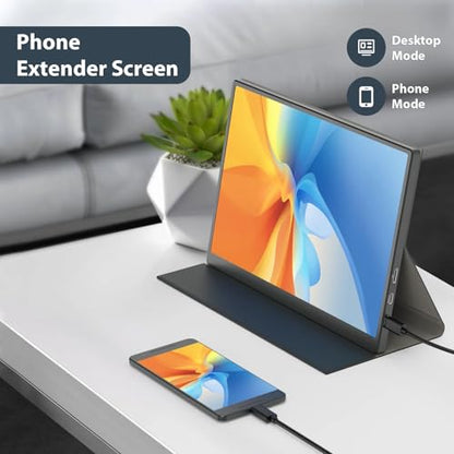 10.5" Portable Monitor 1920x1280 IPS Screen, 420 nits Brightness USB C Portable Gaming Monitor for Laptop PC Phone Mac Steam Deck, with Smart Cover & Speakers, Travel Second Screen for Work