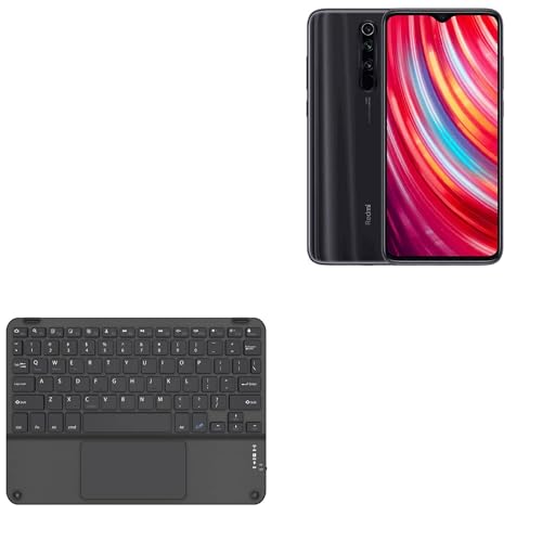 BoxWave Keyboard Compatible with Xiaomi Redmi Note 8 Pro - SlimKeys Bluetooth Keyboard with Trackpad, Portable Slim TouchPad - Jet Black