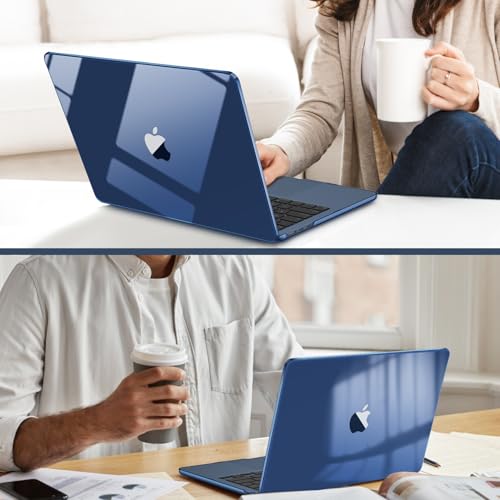 Fintie Case for MacBook Air 13.6 Inch A3449 A3240 A3113 A2681 (2022-2026 Release), [Ultra-Transparent] Slim Snap On Hard Shell Cover for MacBook Air 13 Inch with M2 M3 M4 M5 Chip, Crystal Midnight - color: Crystal Midnight