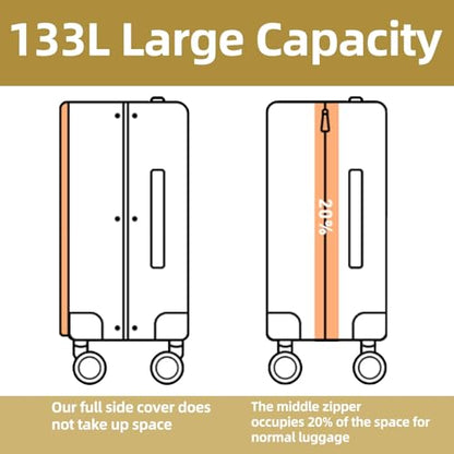 Kaleenie 29 Inch Checked Luggage with Expansion and Side Opening | Expandable Lightweight ABS+PC Hardshell Trunk Suitcase,360° Universal Wheels,YKK Zipper,50 * 31(35)*76cm, 117L~133L,Yellow - color: Yellow, size: 29 Inch