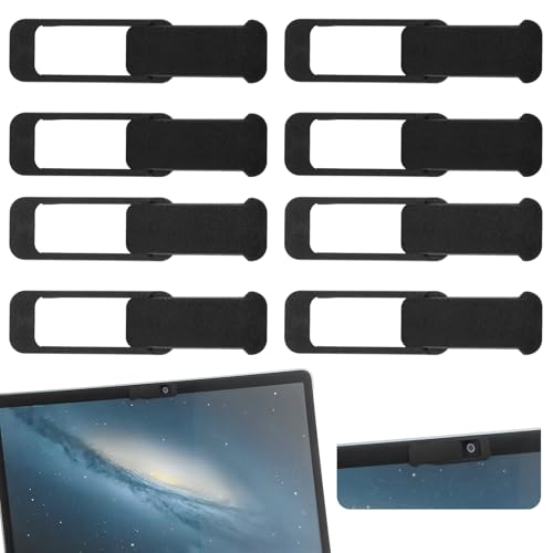 Ymapinc 8PCS Laptop Camera Cover, Slide Webcam Privacy Safe, Universal Cover for Computer Mobile Phones Tablets, Black