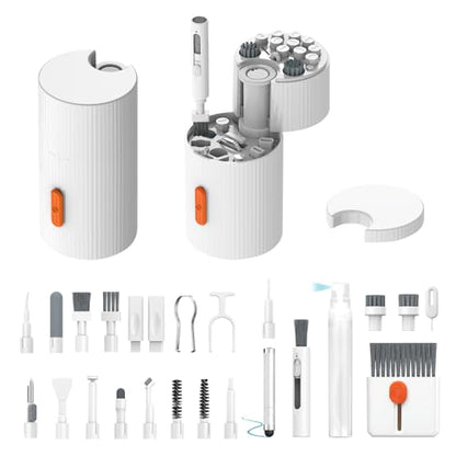 Electronic Cleaning Kit with Screen Spray Wiper and Keyboard Brush | 33in1 Multifunctional Tools,USB Charging Port Repair Tools,Phone Stand,Card Storage Slots,Stylus Pen for Airpods,iPhone