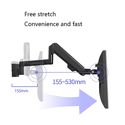 Monitor Arm 10"-32" Monitor Wall Bracket Adjustable Gas Spring Monitor Mount Stand 10"-16" Wall-Mounted Laptop Stand, Hold Up to 19.8lbs, Black Monitor Desk Mount (Style : A) - color: A