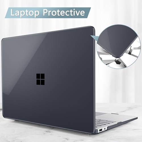 Mektron Clear Case for 2025 Microsoft Surface Laptop Windows 11 Copilot+ PC Surface Laptop 13 Inch Touchscreen Display Cover Fits Model 2095, Crystal Black - color: Crystal Black