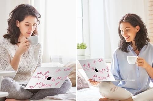 Tuiklol for MacBook Air 13 inch Case M5 2026 M4 2025 M3 2024 M2 2022 Release Model A3449 A3240 A3113 A2681,Plastic Hard Shell Cover for MacBook Air 13.6 with Touch ID, Bow - color: Bowknot