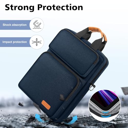 MoKo 13.3-14 inch Laptop Sleeve Sholder Bag Carry Case with Multi-Pockets | Fits Mac NEO/Air 13-inch M5, Mac Pro 14-inch M5/M4/M3/M2/M1 and MacAir 13-inch M4/M3/M2/M1, Indigo - color: Indigo, size: 13.3-14 Inch
