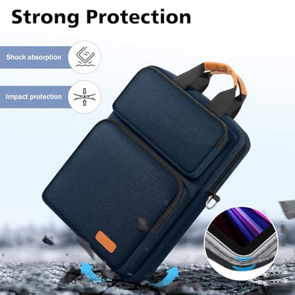MoKo 13.3-14 inch Laptop Sleeve Sholder Bag Carry Case with Multi-Pockets | Fits Mac NEO/Air 13-inch M5, Mac Pro 14-inch M5/M4/M3/M2/M1 and MacAir 13-inch M4/M3/M2/M1, Indigo - color: Indigo, size: 13.3-14 Inch