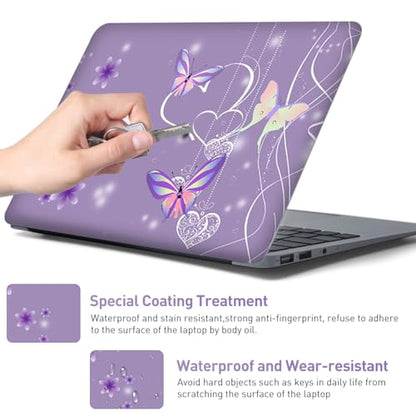 15-15.6 inches Netbook Laptop Skin Sticker Decal Reusable Cover Protector for 11.6 12 13 13.3 14 15 15.4 Notebook Chromebook PC, Scratch-Resistant Waterproof I Purple Butterflies - color: Purple Butterfly