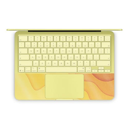 Glossy Glitter Laptop Skin Compatible with Apple MacBook Neo - Papercraft Yellow - Premium 3M Vinyl Protective Wrap Decal Cover - Easy to Apply | Crafted in the USA by MightySkins - color: Papercraft Yellow, size: MacBook Neo Full Cover Skin, style: Gloss