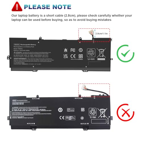 YB06XL 928427-271 928372-855 Laptop Battery for HP Spectre x360 Convertible 15-CH 15-CH0XX 15T-CH000 15-CH000TX 15-CH002TX 15-CH011DX 15-CH010TX 15-CH012TX 15-CH011NR, TPN-Q200 928372-856 928427-271 - size: 12.13*3.94*0.24inch YB06XL