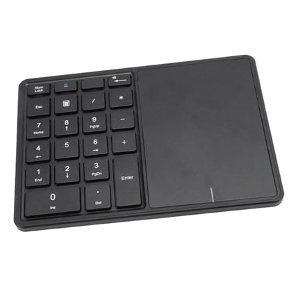 XUMIUZIY Numeric Keypad, 22 Keys Dual Modes Bluetooth4.2 Wire Less Number Pads with Touchpad, Slim External Numpad Keyboard for Laptop Desktop PC (Black) - color: Black