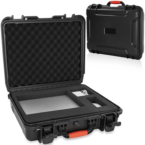 Waterproof IP67 Laptop Hard Case for 17.3 inch Gaming Laptops & Accessories - Heavy Duty Laptop Storage Case with Pull & Pluck Foam Layer (Black) - size: 17.3" Laptop