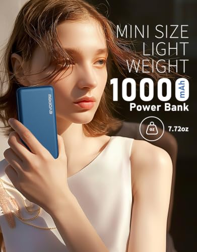 2-Pack Portable Charger, 10000mAh Power Bank, Battery Pack, Battery Bank | Slimmer, Fast Charging, USB C in&Out, for iPhone Tablet Samsung Pixel Headphones etc (Blue&White) - color: Blue&White