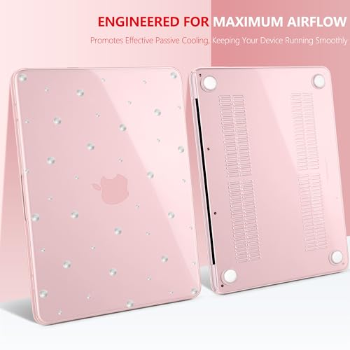for MacBook Neo 13 Inch Case 2026 Release Model A3404, Fresh Aesthetic 1.2 mm Ultra Slim Hard Shell Cover, 6-in-1 Laptop Accessories Bundle for Women Girls, Silver Pearl - color: Silver Pearl