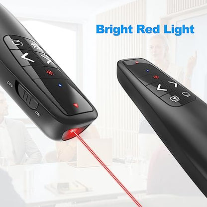 Presentation Clickers for PowerPoint, Clicker for Laptop Presentations Remote, USB Wireless Presenter Remote, Power Point Remote Clicker for Computer/Mac/PPT/Google Slide Advancer - style: 1 Unit