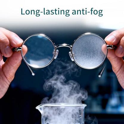 Anti-Fog Lens Wipes for Glasses, 100 Count, Individually Wrapped, Pre-Moistened, Large 4.7 x 4.7 Inch Sheets for Eyeglasses, Sunglasses, Screens, Camera Lenses