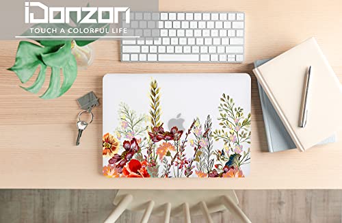 Case for MacBook Air 13 inch A1466 A1369 2010-2017 Release, 5 in 1 Matte Clear Hard Shell&Keyboard Cover&Screen Protector&Webcam Cover Compatible with Older Version Air 13.3 inch, Field Flower - color: Z Red Yellow