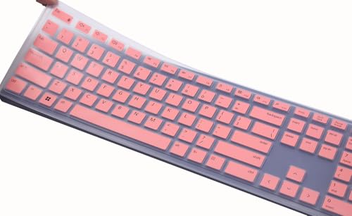 Silicone Keyboard Cover Skin Compatible for Dell Pro KM5221W KB500 KB700 Keyboards & Dell Wireless Bluetooth Keyboard KM7321W (Pink) - color: Pink