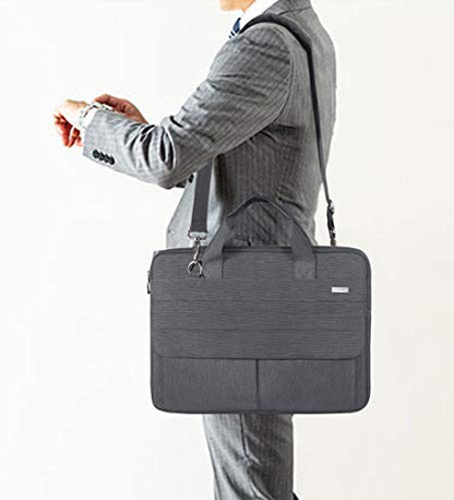 Landici Laptop Bag Case 17 17.3 inch, Waterproof Computer Sleeve Cover Compatible with MacBook 17, 17-18 inch HP Acer Dell Lenovo ASUS Laptop, Slim Briefcase with Shoulder Strap, Grey - color: Grey, size: 17-17.3 Inch