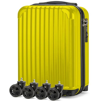 Personal Item Suitcase 18x14x8 Inches Hardside Built In TSA Lock & USB Port Lightweight Luggage With Removable Silent Wheels Underseat Carry-On Bag For Spirit and Frontier and More (Yellow) - color: Yellow