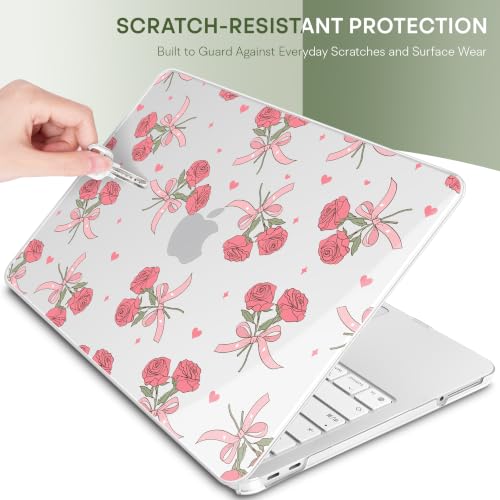 Compatible with MacBook Neo 13 inch (2026 Release A3404) (A18 Pro) with Liquid Retina Display, Printed Slim Protective Case with Screen Protector & Keybaord Cover, Rose Bows - color: Rose Bows