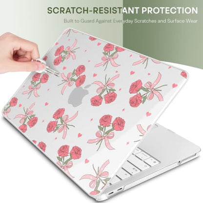 Compatible with MacBook Neo 13 inch (2026 Release A3404) (A18 Pro) with Liquid Retina Display, Printed Slim Protective Case with Screen Protector & Keybaord Cover, Rose Bows - color: Rose Bows