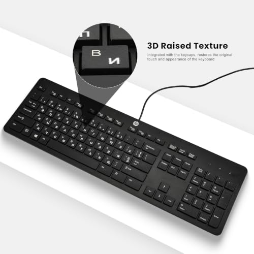 2PCS Ukrainian Keyboard Letter Stickers: Ukraine Keyboard Letters Replacement Sticker, Borderless Characters Alphabet for Laptop Computer PC Desktop, Peel-Off Film, Leave Letters - size: Ukrainian