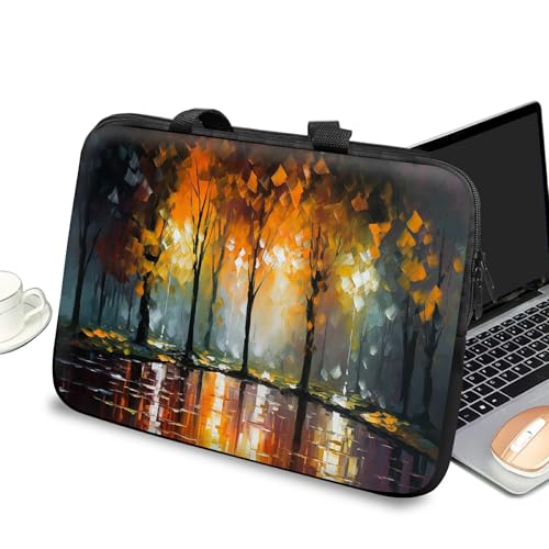 Universal Laptop Case Sleeve 10 inch with Handle and Zipper, Kids Tablet Carrying Case Messenger Bag Portable Tote Bag for 7-10 inch iPad/Notebook/eBook/Readers, Autumn Oil Painting - color: Autumn Oil Painting, size: 10 inch