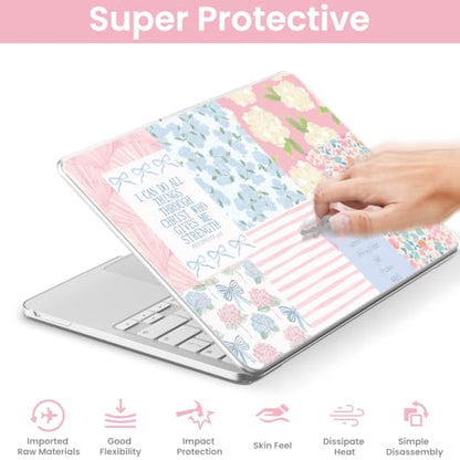 AKIT for MacBook Neo 13 Inch Case 2026 Model A3404, Anti-Scratch Protective Hard Shell Compatible with New MacBook Neo 13" + 2 Keyboard Covers + Screen Protector, Aesthetic Pastel Flowers