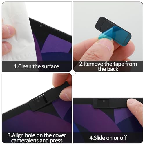 Ymapinc 8PCS Laptop Camera Cover, Slide Webcam Privacy Safe, Universal Cover for Computer Mobile Phones Tablets, Black