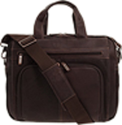 Kenneth Cole REACTION ‘Out of the Bag' Manhattan Colombian Leather 15.6" Laptop Briefcase Travel Business Case Bag - color: Brown