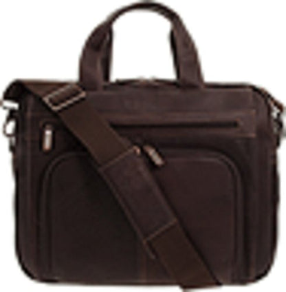 Kenneth Cole REACTION ‘Out of the Bag' Manhattan Colombian Leather 15.6" Laptop Briefcase Travel Business Case Bag - color: Brown