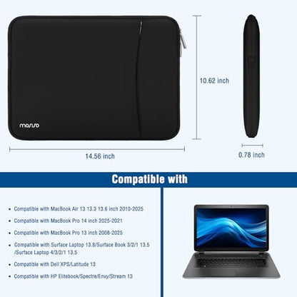 MOSISO 13.3 inch Laptop Case, 13-13.3 inch Laptop Sleeve Carrying Case | Compatible with MacBook Neo/Air/Pro 13 inch with A18/M5/M4/M3/M2/M1 Chip, 2026-2016, Neoprene Bag with Curved Pocket, Black