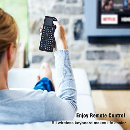Rii 2.4G Mini Wireless Keyboard with Touchpad Mouse,Lightweight Portable Controller with USB Receiver Remote Control for Windows/Mac/Android/PC/Tablets/TV/Xbox/ PS3. X1-Black