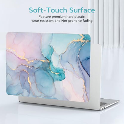 B BELK Compatible with MacBook Air 13 inch Case 2021 2020 2019 2018 M1 Chip | A2337 A2179 A1932, Plastic Hard Shell for MacBook Air 13.3 inch Case with Keyboard Cover & Screen Protector, Blue Pink Marble - color: Blue Pink Marble
