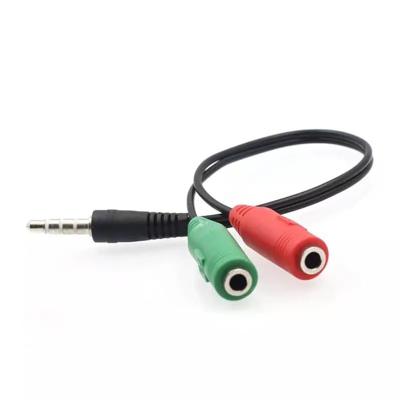 2 Pack Gaming Headset to Phone Adapter 3.5mm Headphone Mic Splitter TRRS Male to 2 TRS Female Connector for Dual Plug Stereo Gaming Headset with Microphone Wired Over-Ear PC Headphones