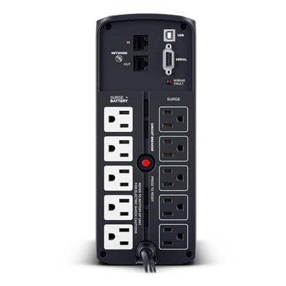 CyberPower CP1000PFCLCD PFC Sinewave UPS Battery Backup and Surge Protector | 10 Outlets, 5 Surge-Only, Avr, Color LCD, USB-a and USB-C Charging - size: 1000VA, style: Mini-Tower