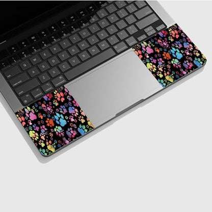 Universal Laptop Skin Sticker with 2 Wrist Pad Skins, Waterproof Scratch Resistant Vinyl Laptop Cover Decal, Cut to Fit for 11–15.6 Inch MacBook HP Dell Lenovo, Color Dog Paws - color: Color Dog Paws