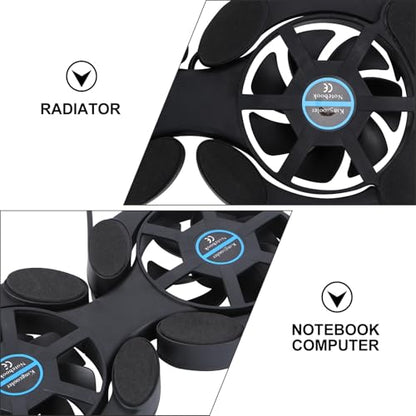 PRETYZOOM Portable Laptop Cooling Pad with Dual Fans, Foldable Notebook Cooler for Gaming and Office Use, Lightweight Black Computer Cooler Fan Pad with Efficient Heat Dissipation