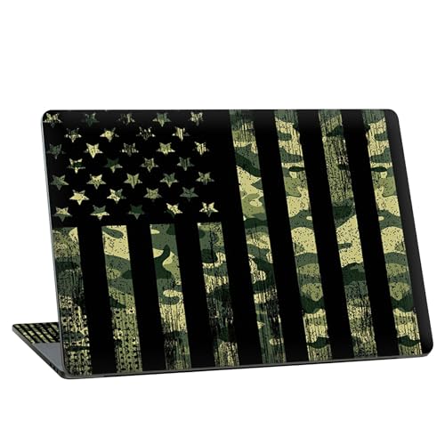 Universal Laptop Skin Sticker with 2 Wrist Pad Skins, Waterproof Scratch Resistant Vinyl Laptop Cover Decal, Cut to Fit for 11–15.6 Inch MacBook HP Dell Lenovo, Camo Flag - color: Camo Flag
