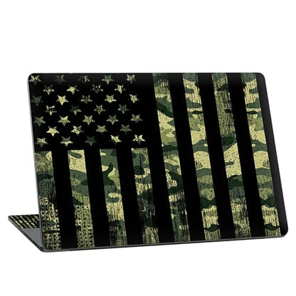 Universal Laptop Skin Sticker with 2 Wrist Pad Skins, Waterproof Scratch Resistant Vinyl Laptop Cover Decal, Cut to Fit for 11–15.6 Inch MacBook HP Dell Lenovo, Camo Flag - color: Camo Flag