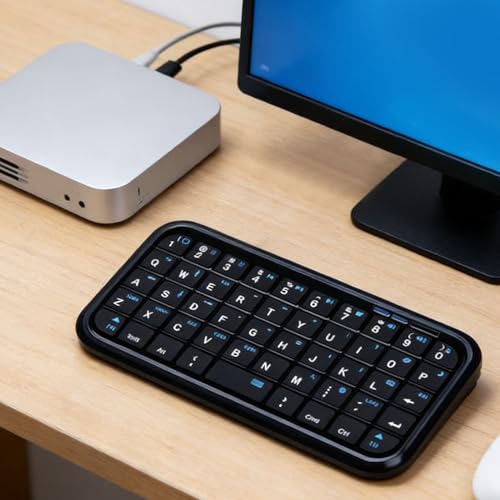 Fabater Bluetooth Keyboard, Wireless and Wired Dual Mode Portable Slim Design Travel Keyboard with Silent Keys and 300mAh Rechargeable Small for Laptop Tablet Phone (Backlit Black)