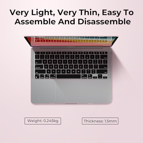 EooCoo Case for MacBook Air 13 inch M1 2020-2018, Crystal Pink | Crystal Hard Shell Scratch Resistant Protective Cover, Lightweight, Ultra Thin and Transparent, Easy Snap-On - color: Crystal Pink, size: Air 13.3-inch