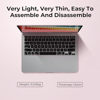 EooCoo Case for MacBook Air 13 inch M1 2020-2018, Crystal Pink | Crystal Hard Shell Scratch Resistant Protective Cover, Lightweight, Ultra Thin and Transparent, Easy Snap-On - color: Crystal Pink, size: Air 13.3-inch