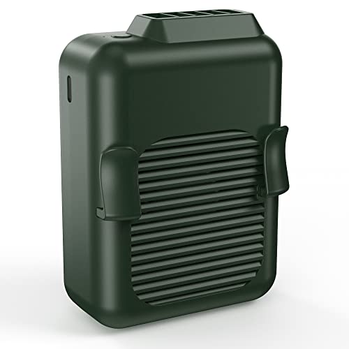 COMLIFE Portable Mini Waist Fan, 6000mAh Battery Powered Hands-free Wearable Fan With Max 23H Working Time, 3 Speeds, 5100RPM Strong Airflow for Jobsite, Farm, Fishing, Gardening And More (Green) - color: Army Green, size: 3.0×1.6×4.3"
