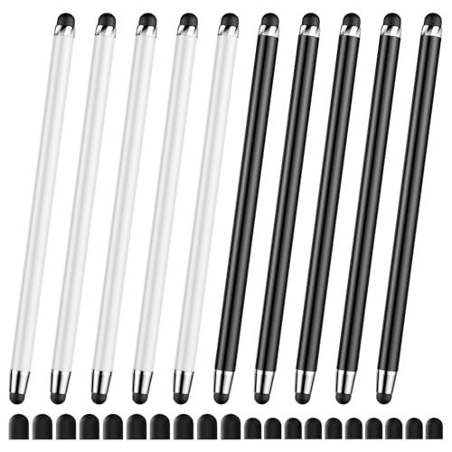 Stylus(10 PCS),Stylus Pen for Touchscreen,High Sensitivity & Precision | Universal Stylus,2-in-1 Rubber Tip,Touch Screens of iPhone/iPad/Android Tablets（Withe & Black） - color: 5PCS White & 5PCS Black