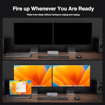 iVANKY FusionDock Max 1 Dual Thunderbolt 4 Chips, 20-in-1 Quad 6K@60Hz Monitor MacBook Docking Station, 40Gbps Dock for Mac M1/M2/M3 Pro/Max, 2HDMI 2.0, 96W PD, 10Gbps USB, 2.5 GbE - color: Silver
