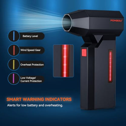 Compressed Air Duster, 130000RPM Electric Air Duster with Brushless Motor, 5 Gear Adiustable Cordless Air Blower, Rechargeable Mini Blower for PC, Keyboard, Home Cleaning, Outdoor and Car